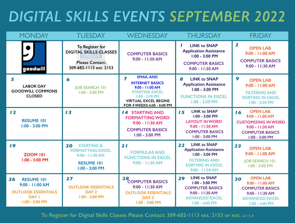 digital skills calendar